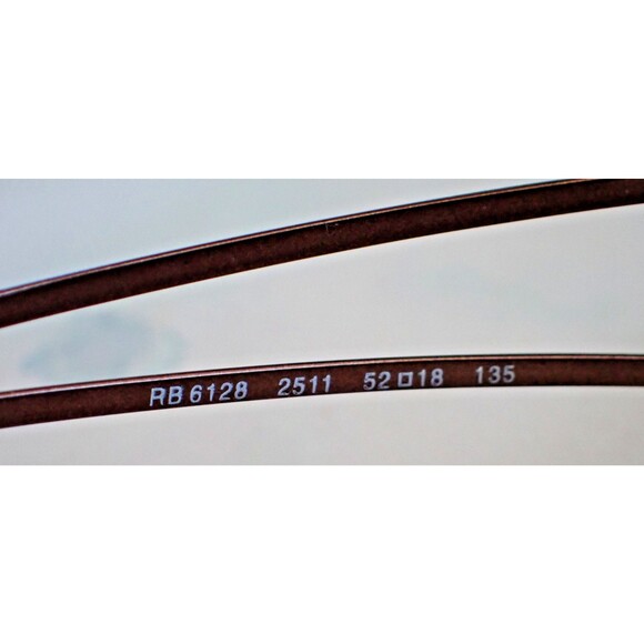 RayBan Eye Glass Frames RB 6128 2511 52 18 135 Tortoise Red Brown Made in Italy - Picture 9 of 14